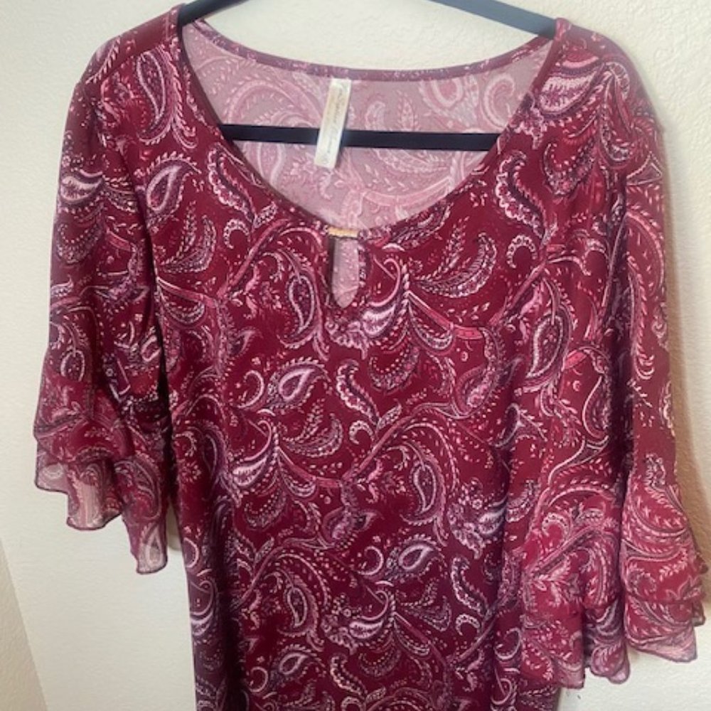 3X Burgandy Blouse